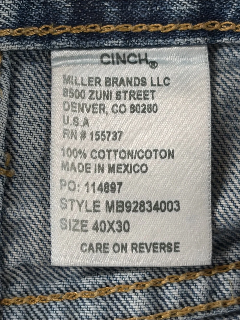 Cinch White Label Straight Jeans 40x30